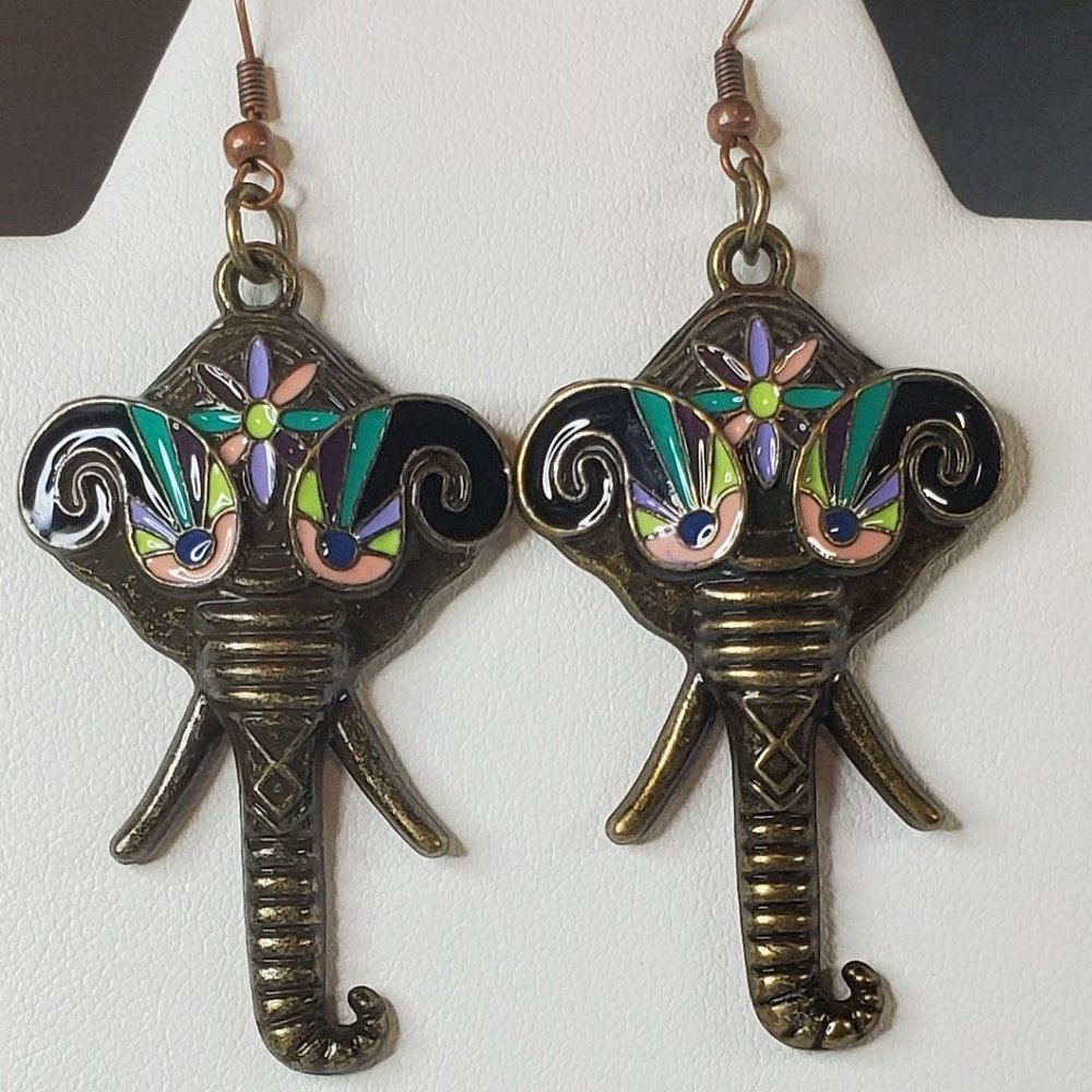 Bronze Elephant Earrings